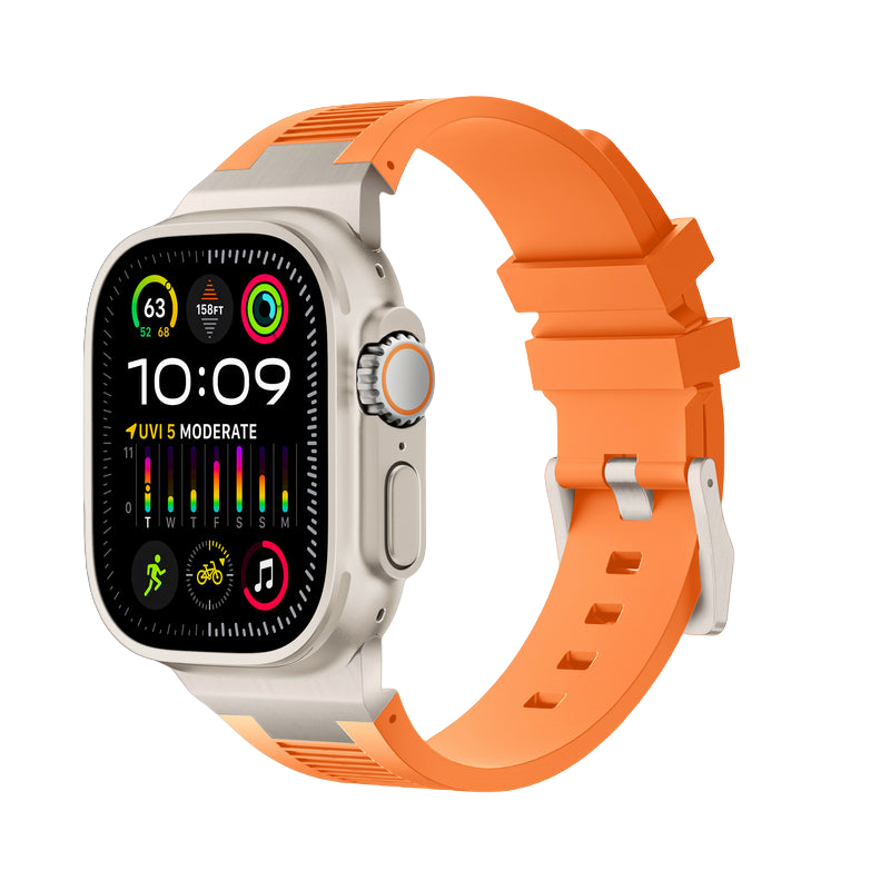 IARMOR Pulse Series Apple Watch Soft Rubber Band – Elegant Horizontal Pressed Texture