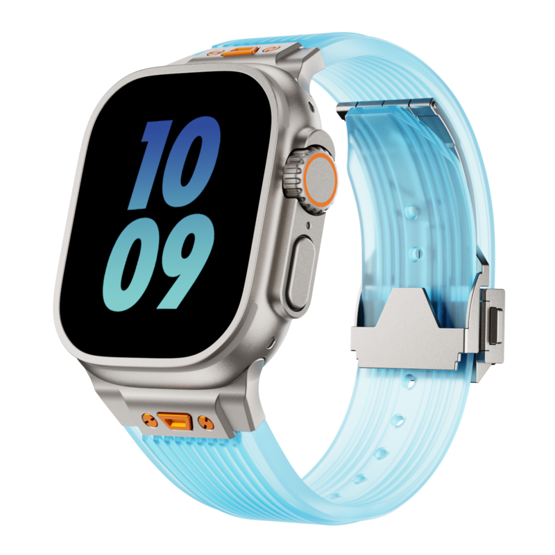 IARMOR Crystal Clear Silicone Band with Streamlined Texture for Apple Watch - Pulse Series