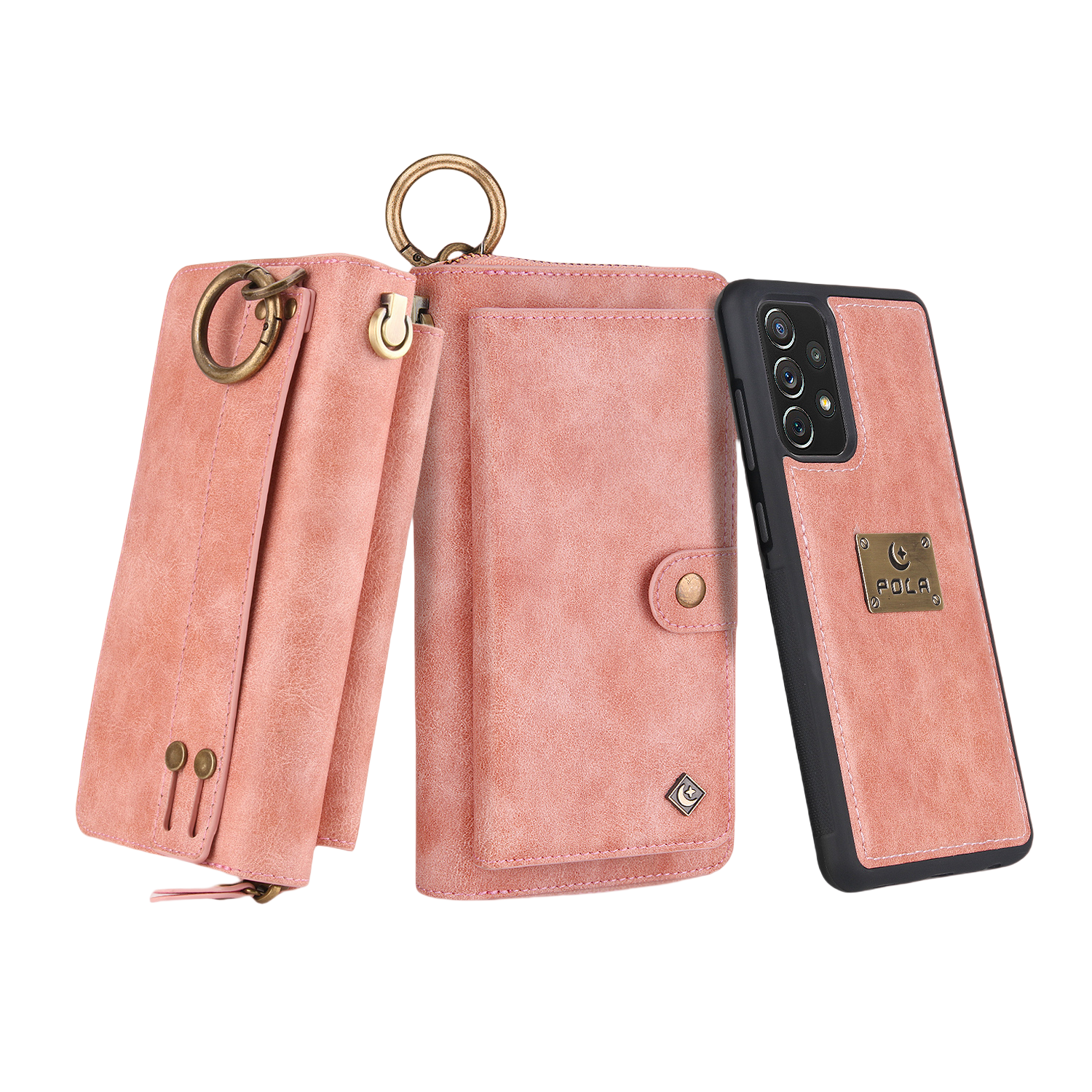 iArmor Luxe Zipper Wallet Phone Case with Detachable Crossbody Strap & Belt Hook for Samsung Galaxy A Series