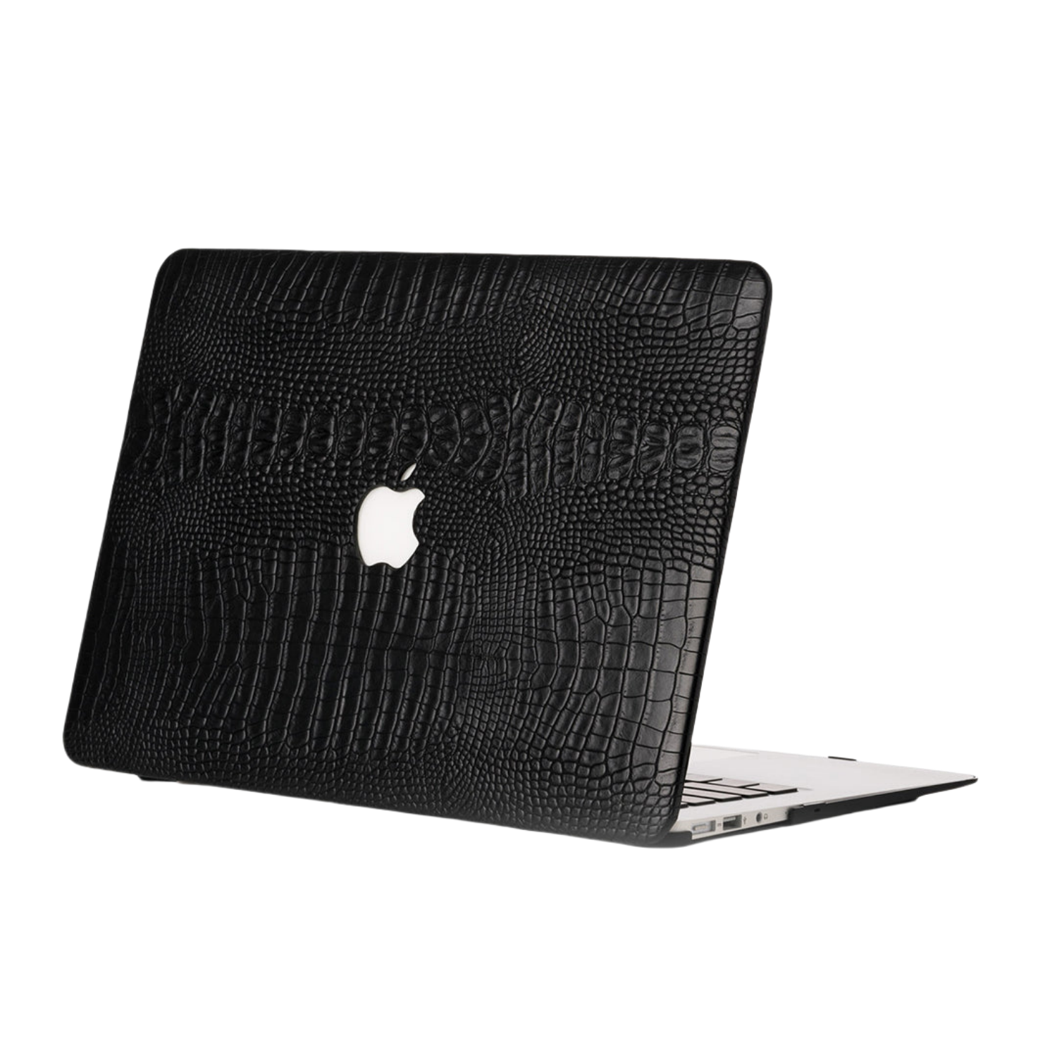 iArmor Premium Croc-Style MacBook Case – Black Elegance