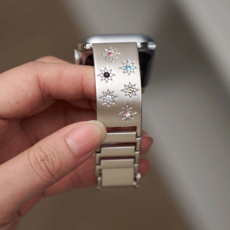 iArmor Handcrafted Octagonal Floral Bangle Band for Apple Watch