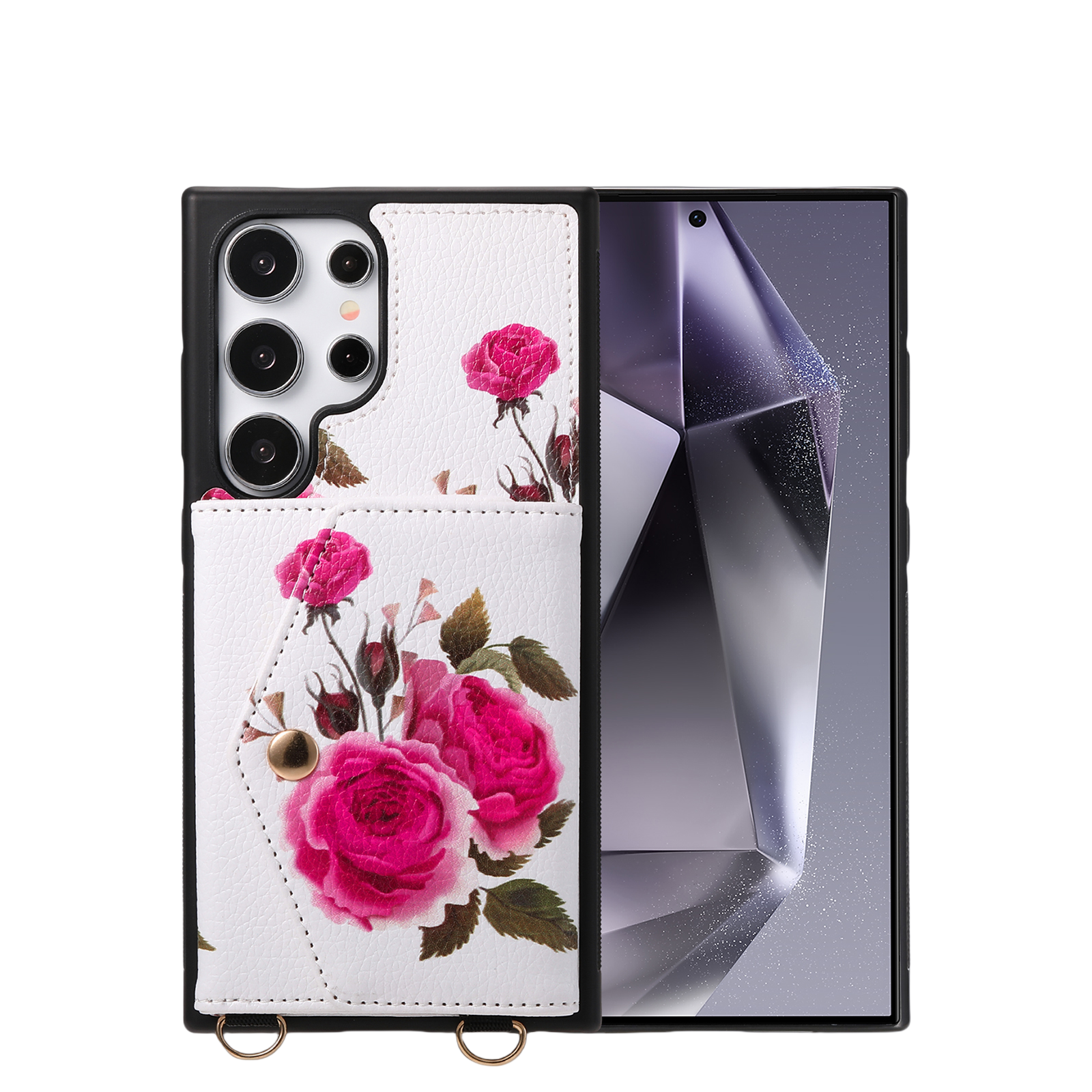 iArmor Blooming Floral Design Leather Wallet Case for Samsung Galaxy S24/S23/S22/S21 Series