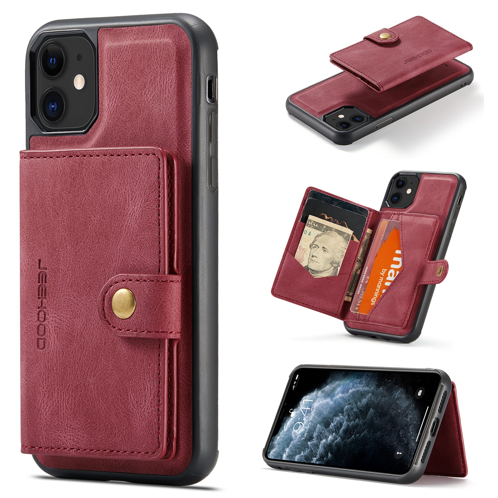 iArmor Detachable Magnetic Leather Card Case for iPhone 11-7 Series