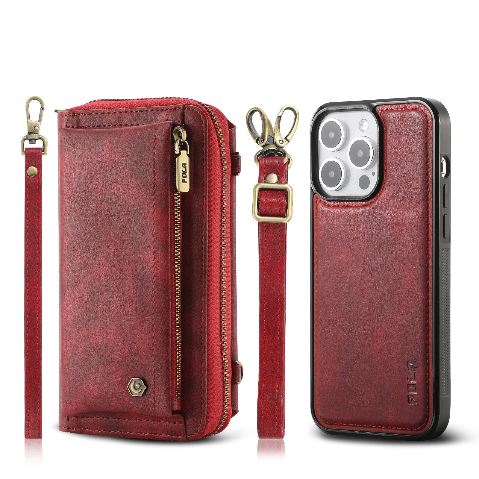 iArmor All-in-One Leather Crossbody Wallet Case for iPhone