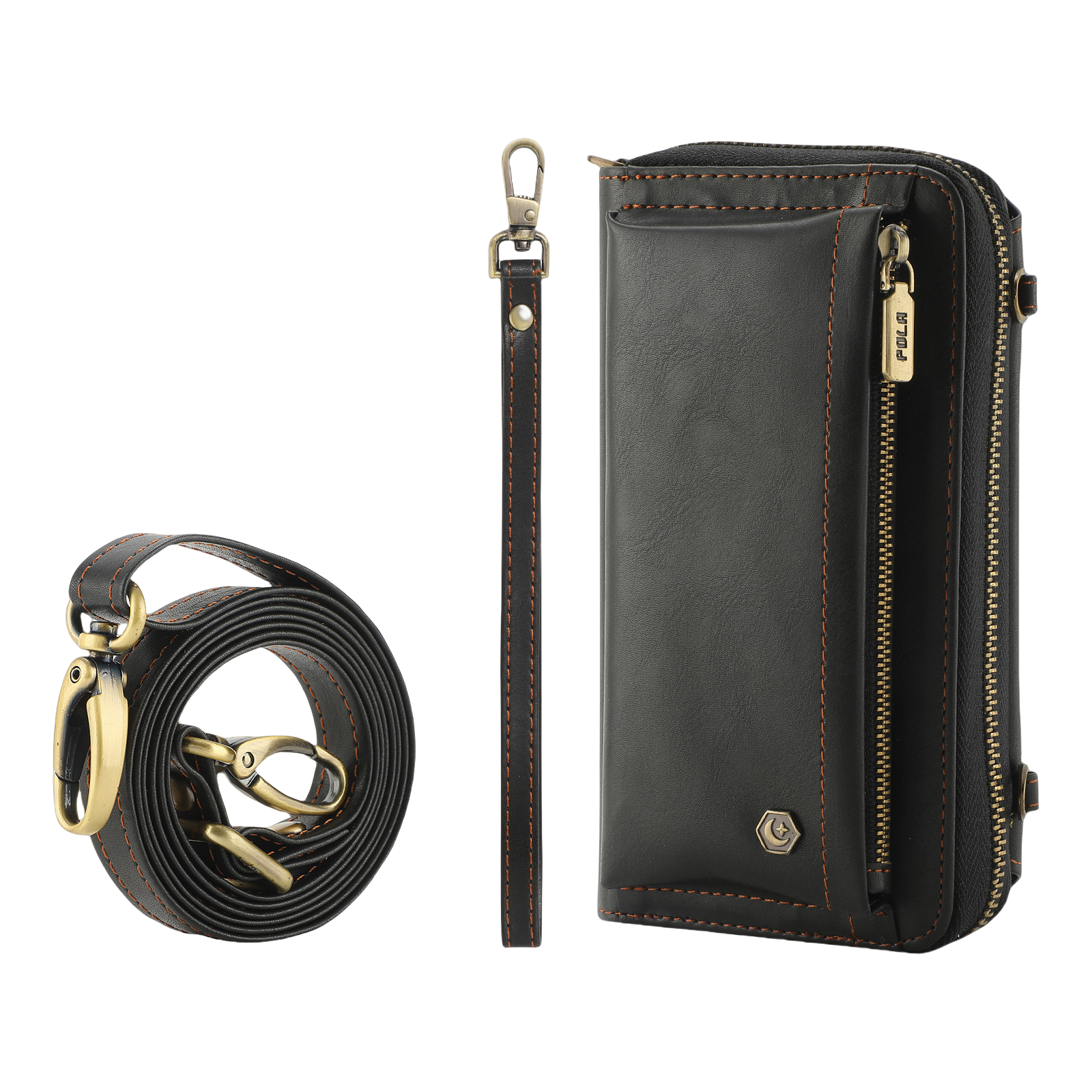 iArmor All-in-One Leather Crossbody Wallet Case for iPhone