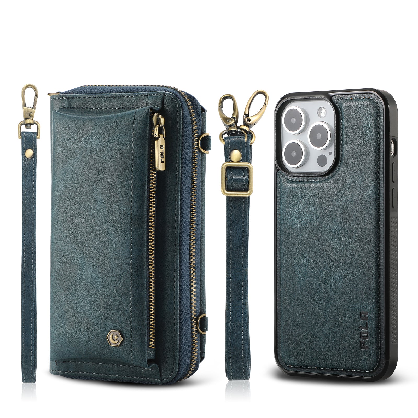 iArmor All-in-One Leather Crossbody Wallet Case for iPhone