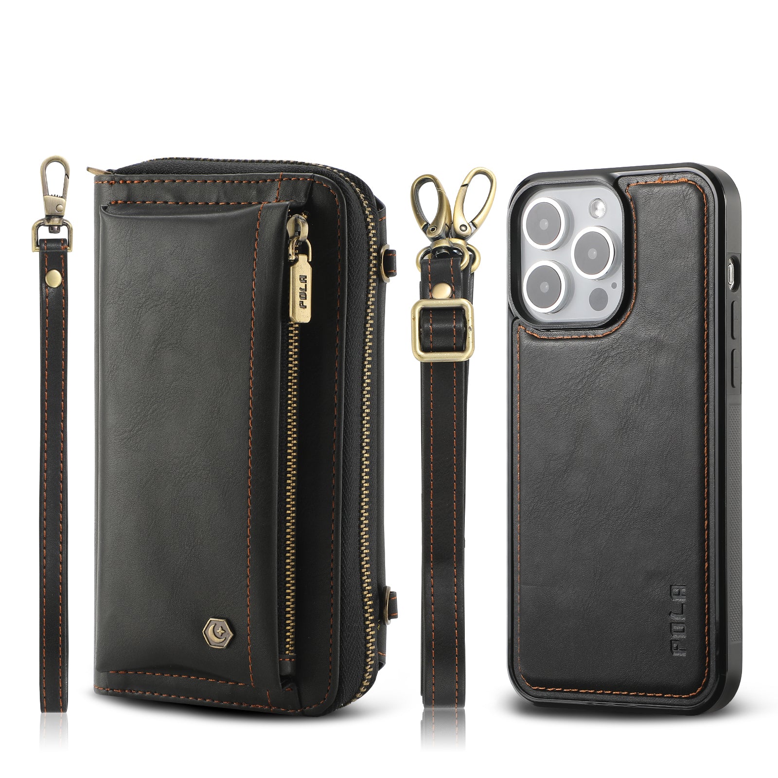 iArmor All-in-One Leather Crossbody Wallet Case for iPhone