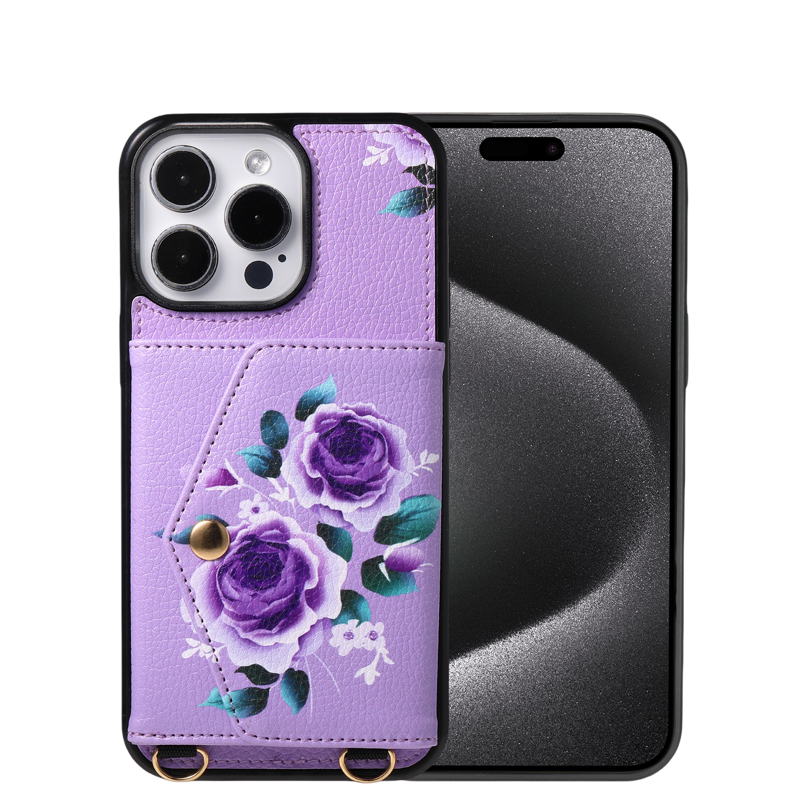 iArmor Blooming Floral Design Leder-Brieftaschenhülle für iPhone