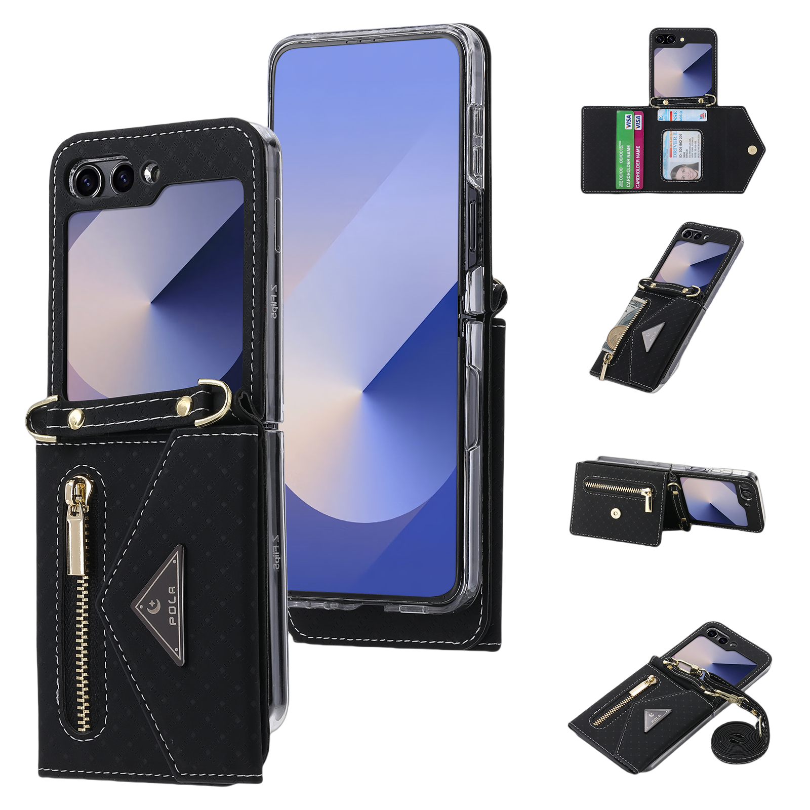 IARMOR Galaxy Flip 6/5/4/3 Quilted Leather Wallet Case – Fashion-Forward Card Holder & Phone Protection