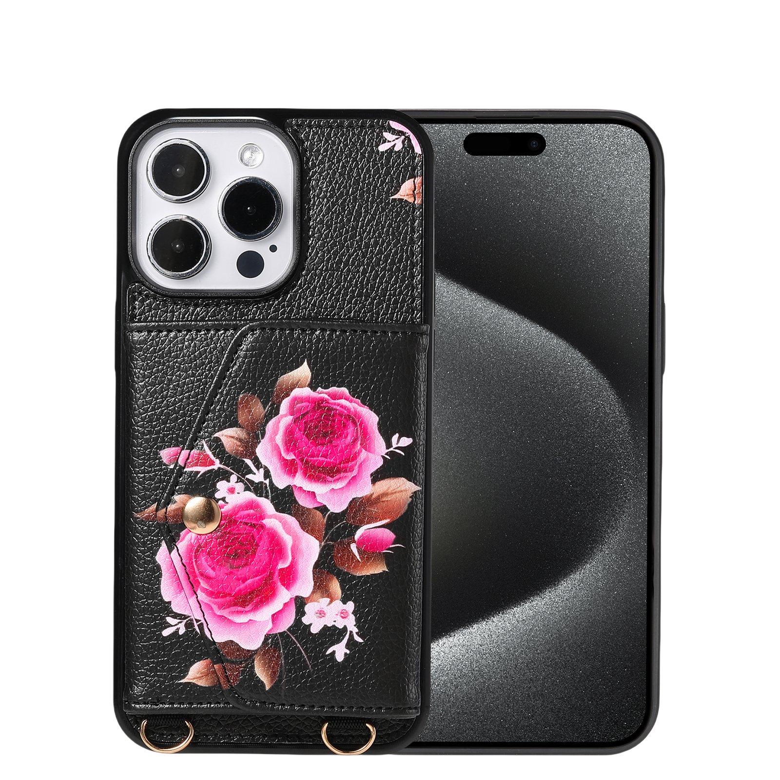 iArmor Blooming Floral Design Leder-Brieftaschenhülle für iPhone