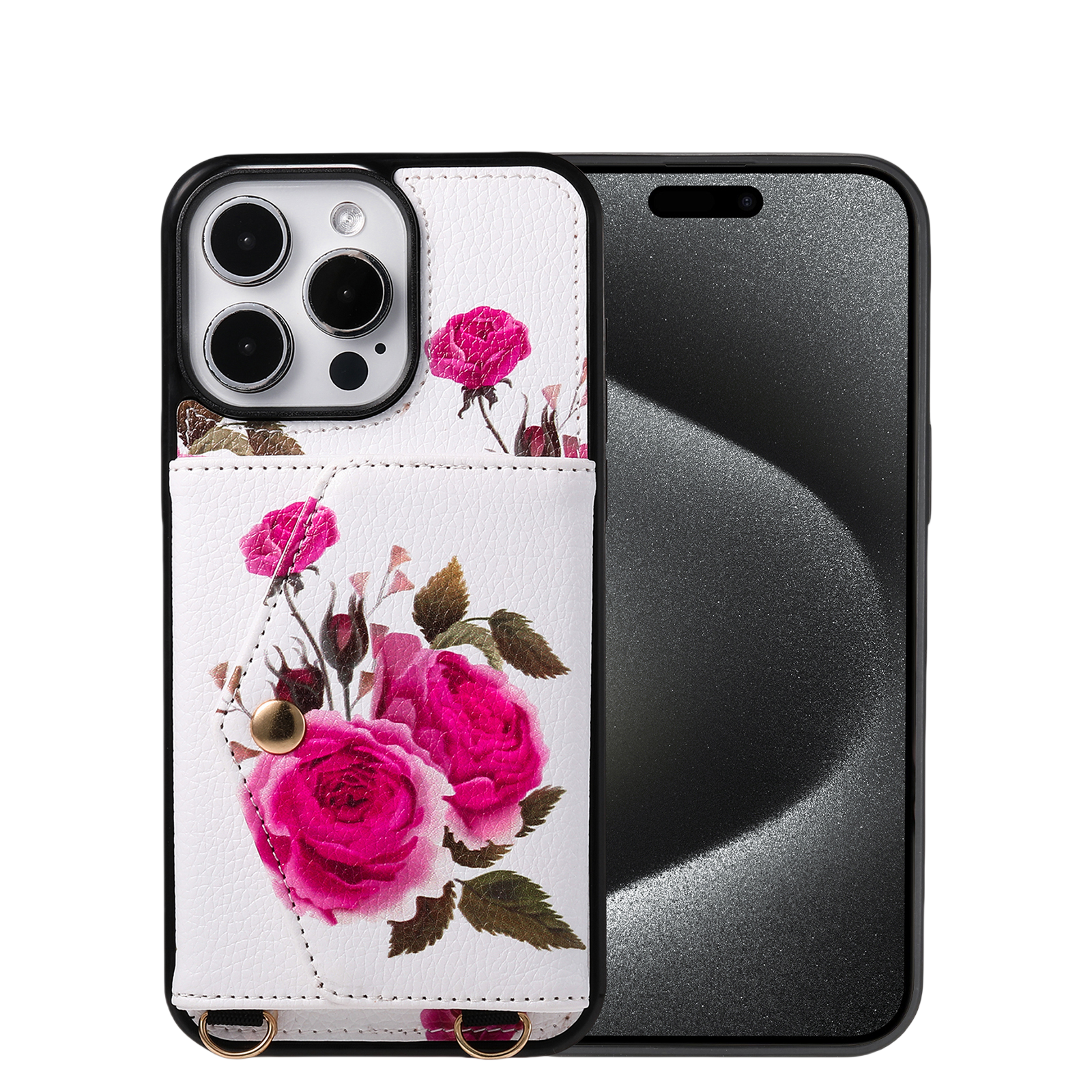 iArmor Blooming Floral Design Leder-Brieftaschenhülle für iPhone