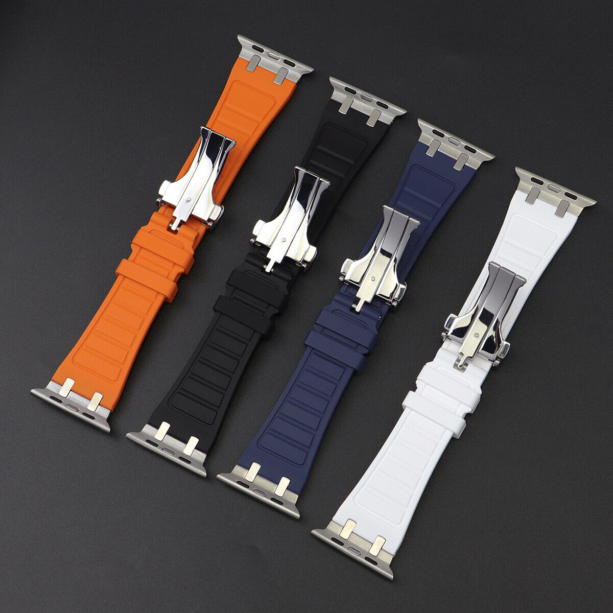 iArmor Sporty Elegance Rubber Band with Butterfly Clasp for Apple Watch