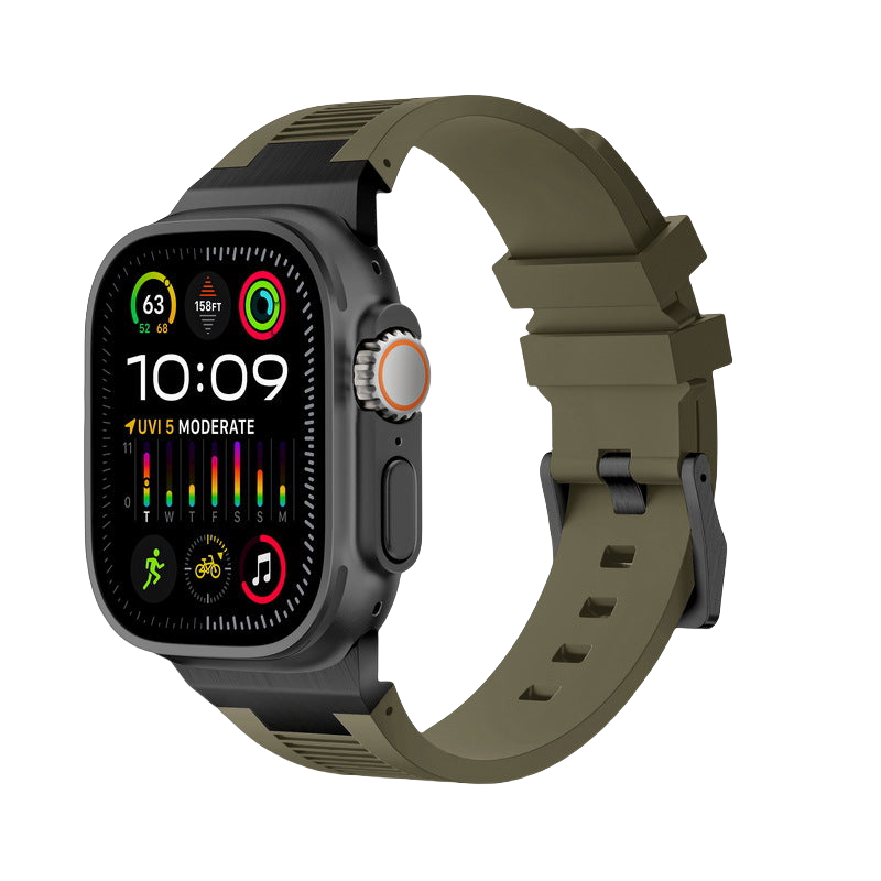 IARMOR Pulse Series Apple Watch Soft Rubber Band – Elegant Horizontal Pressed Texture