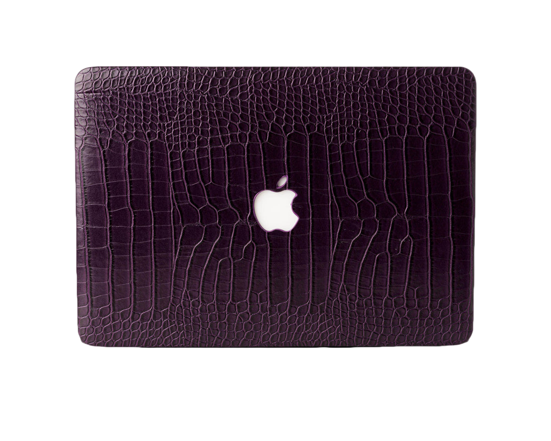 iArmor Croc-Style MacBook Case – Violet Black Luxe