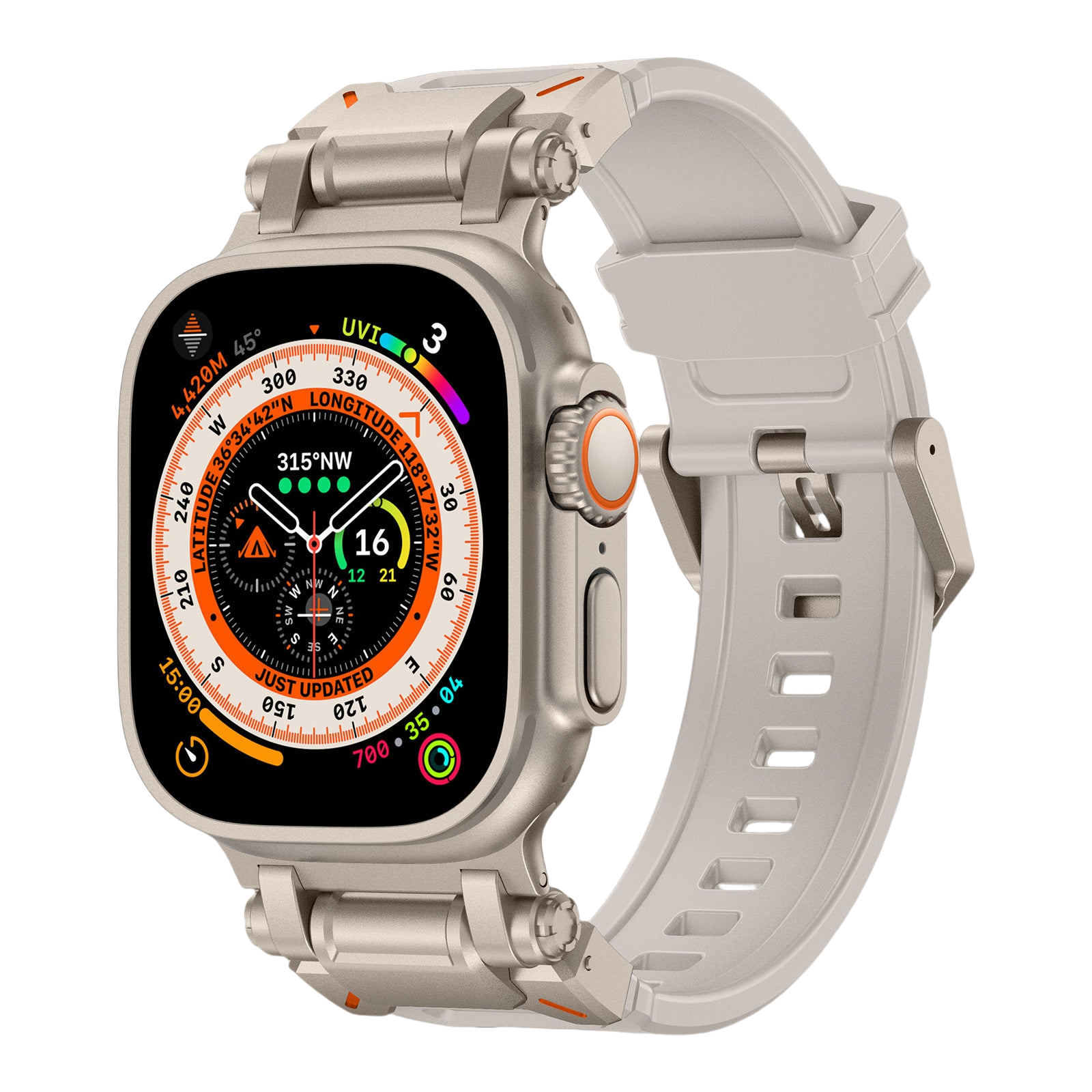 IARMOR Durable Band for Apple Watch – Titanium-Colored Stainless Connector