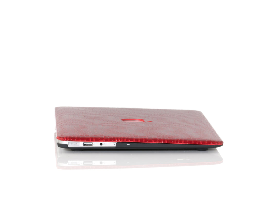 iArmor MacBook-Hülle im Krokodil-Stil – Firebrick Red Bliss