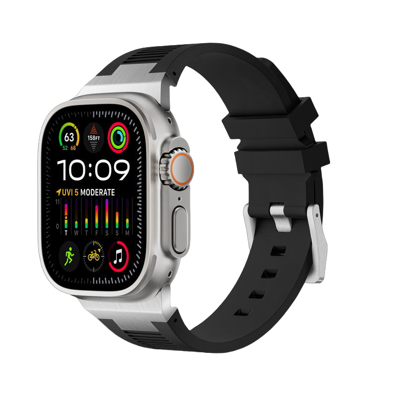 IARMOR Pulse Series Apple Watch Soft Rubber Band – Elegant Horizontal Pressed Texture