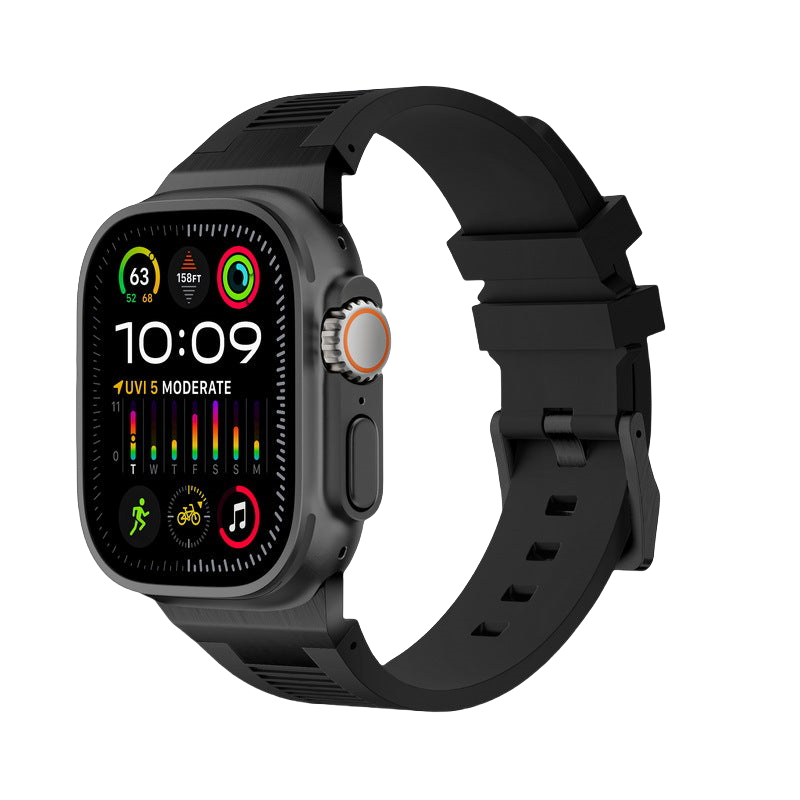 IARMOR Pulse Series Apple Watch Soft Rubber Band – Elegant Horizontal Pressed Texture