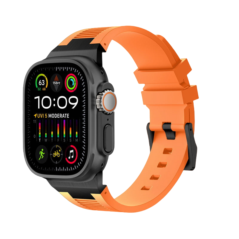 IARMOR Pulse Series Apple Watch Soft Rubber Band – Elegant Horizontal Pressed Texture