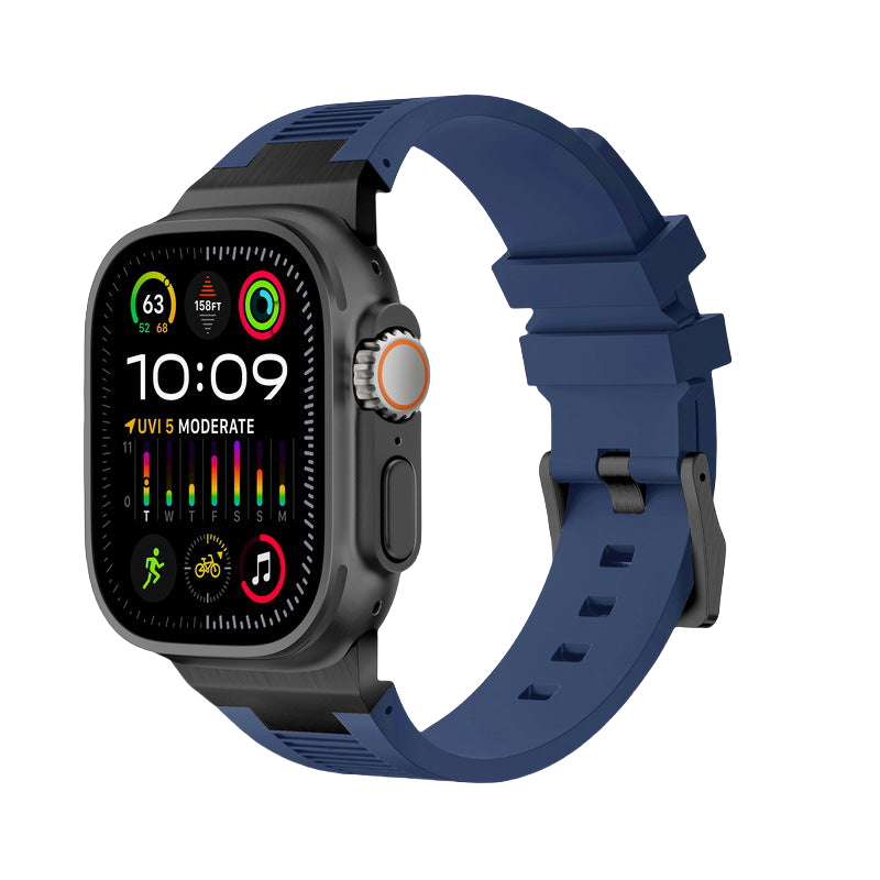 IARMOR Pulse Series Apple Watch Soft Rubber Band – Elegant Horizontal Pressed Texture