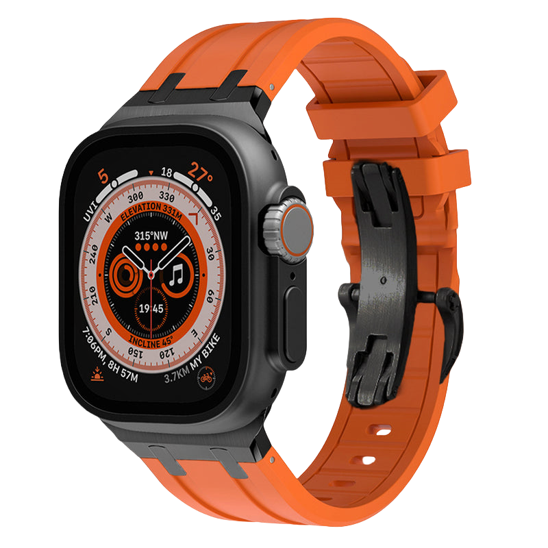 IARMOR NEW Pulse Series Rugged Silicone Strap with Titanium Adapters for Apple Watch