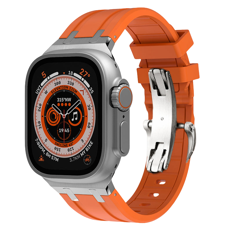 IARMOR NEW Pulse Series Rugged Silicone Strap with Titanium Adapters for Apple Watch