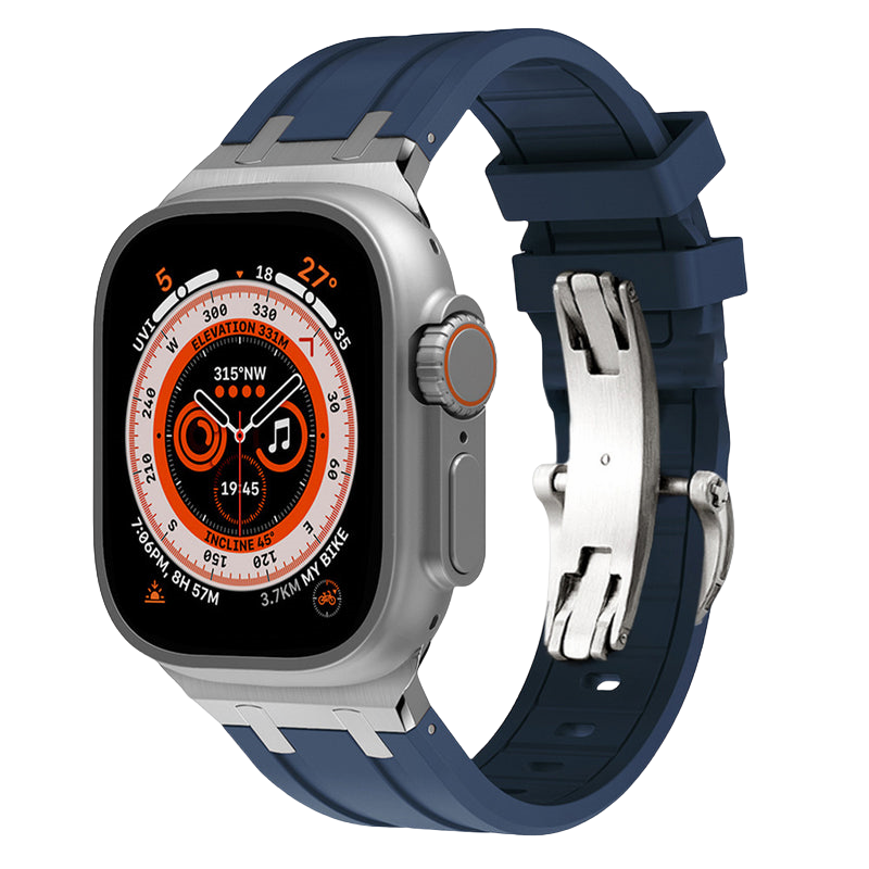 IARMOR NEW Pulse Series Rugged Silicone Strap with Titanium Adapters for Apple Watch