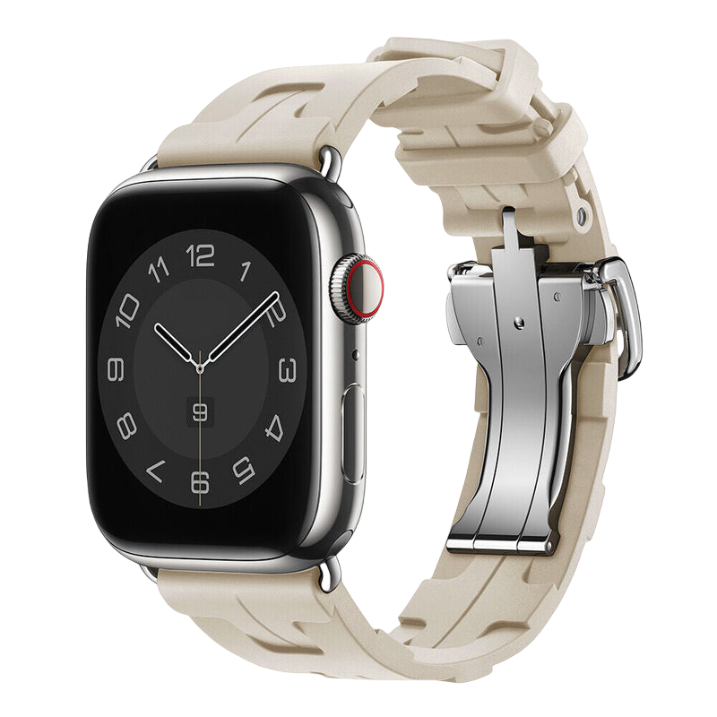 IARMOR Advanced Rubber Band für Apple Watch – Hochwertiger Stahlverschluss und mechanisches Design