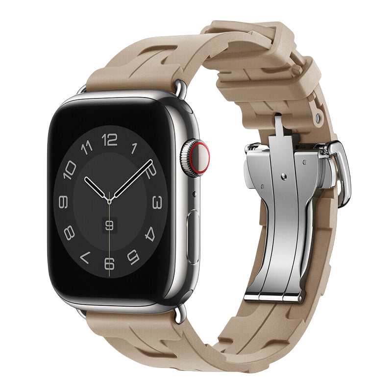 IARMOR Advanced Rubber Band für Apple Watch – Hochwertiger Stahlverschluss und mechanisches Design