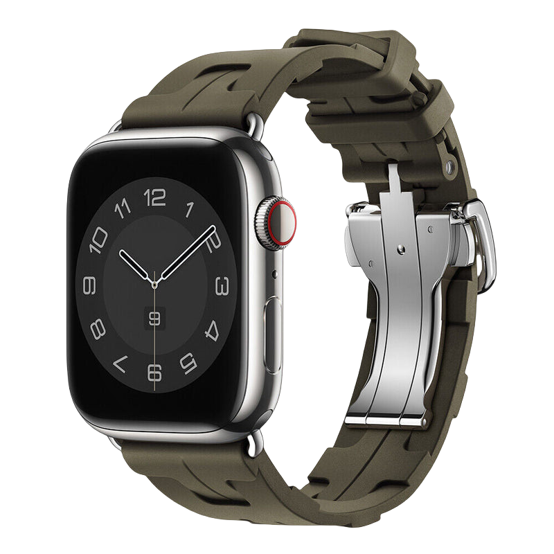 IARMOR Advanced Rubber Band für Apple Watch – Hochwertiger Stahlverschluss und mechanisches Design