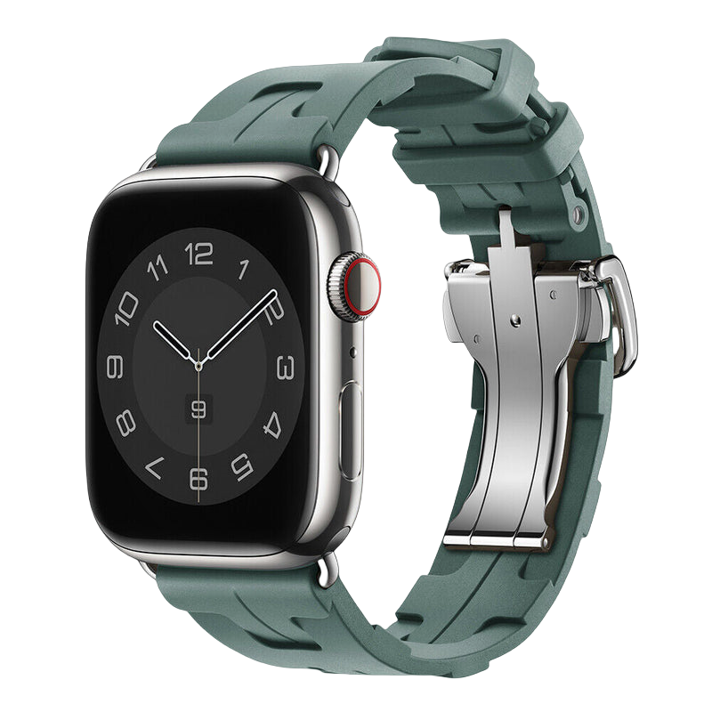 IARMOR Advanced Rubber Band für Apple Watch – Hochwertiger Stahlverschluss und mechanisches Design