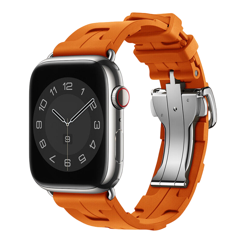 IARMOR Advanced Rubber Band für Apple Watch – Hochwertiger Stahlverschluss und mechanisches Design